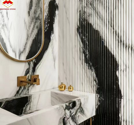 Moderno estilo de design Panda branco mármore elevar o seu hotel parede piso e escadas azulejos