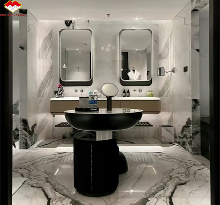 Moderno estilo de design Panda branco mármore elevar o seu hotel parede piso e escadas azulejos