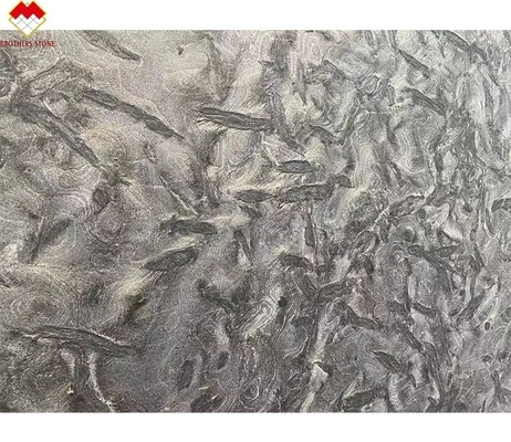 Pavimento de parede de pedra de quartzite preto polido para Versace Cozinhas cinza escuro Vanity