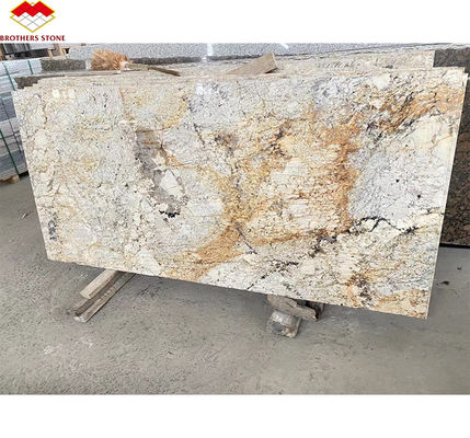 Ouro de luxo Granito Pedra grandes lajes afiados Polido para a escada da villa Design gráfico