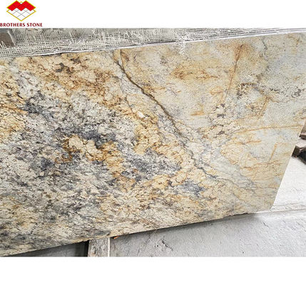 Ouro de luxo Granito Pedra grandes lajes afiados Polido para a escada da villa Design gráfico