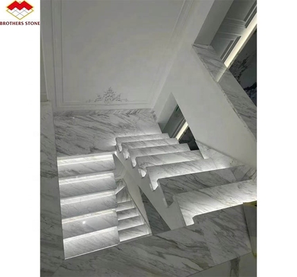Villa interior Moderna Escadaria de pedra natural Design para degraus retos polidos