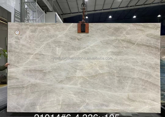 Cristal natural brasileiro Quartzite Pedra Luz Beige Taj Mahal Mármore para mesas de mesa 18mm