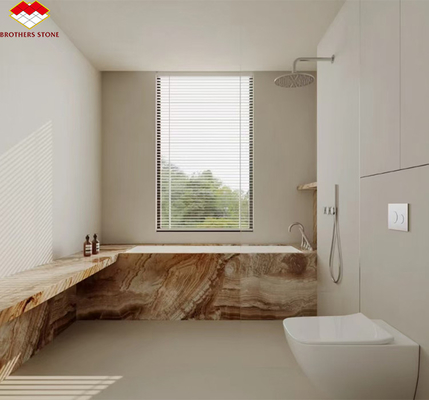 Oníx Moderno Veno de Ouro de Mármore Madeira Amarelo de Grão de Ouro Decoração de Banheira para Casas Modernas