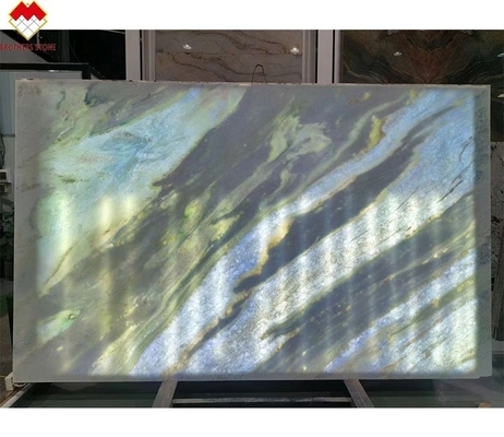 Backlit Azul Roma Quartzite Stone Slab para mesa de jantar Vanity Countertop Painel de parede