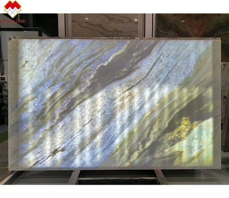 Backlit Azul Roma Quartzite Stone Slab para mesa de jantar Vanity Countertop Painel de parede