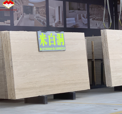Hotéis Mesa de jantar polida de travertino de mármore Mobiliário oval de pedra natural moderno