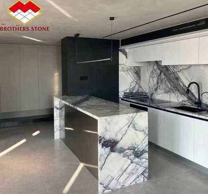 Pedra natural para escada de balcão neve moderna perfumada ameixa casa pedra forma grande laje