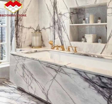 Pedra natural para escada de balcão neve moderna perfumada ameixa casa pedra forma grande laje