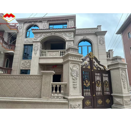 Material de granito chinês moderno mureto pedra para revestimento de parede de edifícios de villas