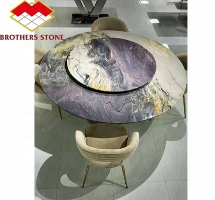 Pedra de mármore púrpura polida Big Slab mesa de jantar para o design moderno do salão do quarto