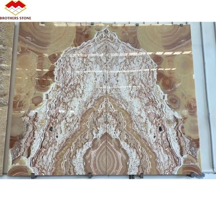 Moderno Design Polido Marmore Bookmatch Tile Custom Backlit Dragão Vermelho Jade Ónix Parede