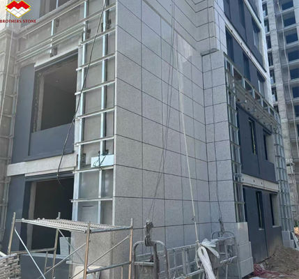 Modern Flamed Chinese Grey Granite Stone Veneer Cut to Size para revestimento de parede exterior
