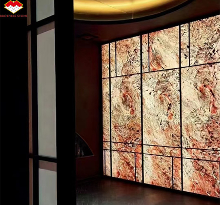 Folhas de ardósia de painel de pedra translúcido flexível para design de interiores de hotéis modernos