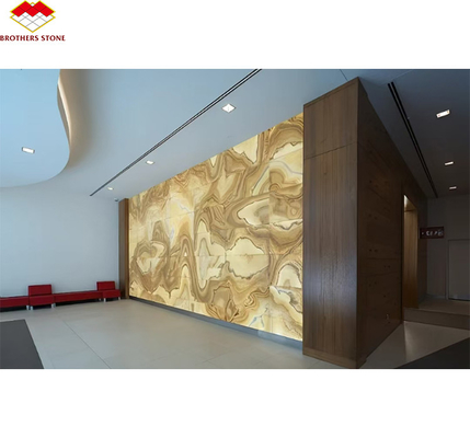 Folhas de ardósia de painel de pedra translúcido flexível para design de interiores de hotéis modernos