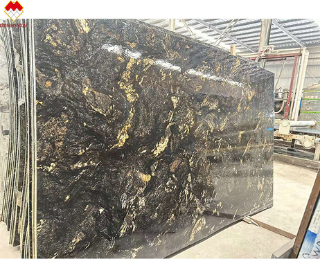 Customizado Luxury Black Gold Veins Quartzite Stone Vanity Top para cozinha e banheiro