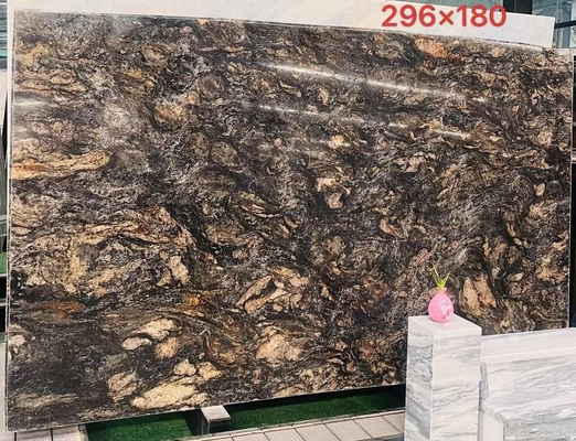 Customizado Luxury Black Gold Veins Quartzite Stone Vanity Top para cozinha e banheiro