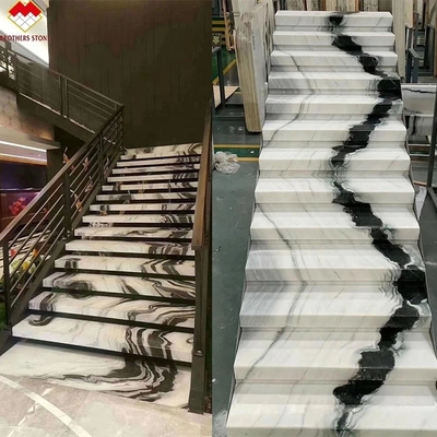 Escada em espiral de pedra natural com luz LED e design antiderrapante