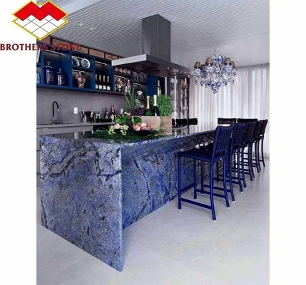 Modern Luxury Brasil Hotel Cozinha Cozinha Azul Escuro Safira Pedra de Mármore Big Slab