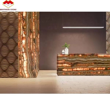 Textura translúcida de ónix de mármore do mar Negro polido para decoração de painéis de parede interiores