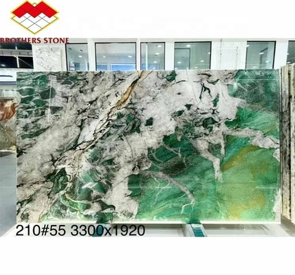 Pedra Natural Brasil Mármore retroiluminado Sodalite Quartzita Verde para Ideias de Design de Quarto