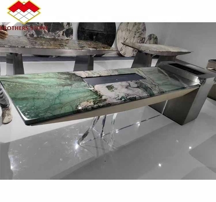 Pedra Natural Brasil Mármore retroiluminado Sodalite Quartzita Verde para Ideias de Design de Quarto