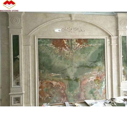 Painel retroiluminado de mármore de ônix verde para fins de design gráfico moderno e decoração de parede