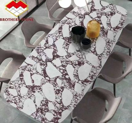 Moderno Calacatta Viola Mármore Branco com Vasos de Veia Roxa Elevar a Sala de Jantar Conjunto de Mesa Cozinha Banheiro Escalões