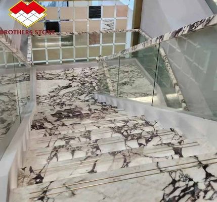 Moderno Calacatta Viola Mármore Branco com Vasos de Veia Roxa Elevar a Sala de Jantar Conjunto de Mesa Cozinha Banheiro Escalões