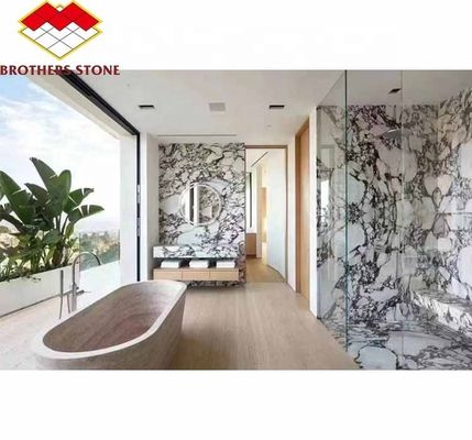 Moderno Calacatta Viola Mármore Branco com Vasos de Veia Roxa Elevar a Sala de Jantar Conjunto de Mesa Cozinha Banheiro Escalões