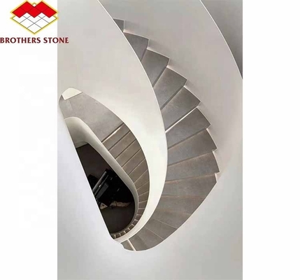Escadaria reta Escadaria de mármore branco interior Desenho de mármore natural polido cortado ao tamanho