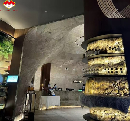 Painéis de pedra ultra-finos iluminados por fundo para decoração interior de estilo moderno em villas e hotéis