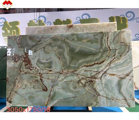 Chapa de mármore de ônix verde Uma escolha deslumbrante para lavanderia e decoração interior