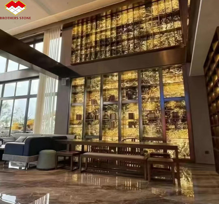Painéis de pedra ultra-finos iluminados por fundo para decoração interior de estilo moderno em villas e hotéis