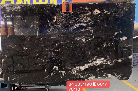 Lâmina de Granito Cósmico Preto Gucci Polido do Brasil para Cozinha e Banheiro Moderno