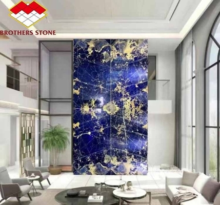 Moderno de pedra azul polido Cloisonne Marmo telha para sala de jantar e espaço vital