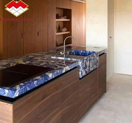 Moderno de pedra azul polido Cloisonne Marmo telha para sala de jantar e espaço vital