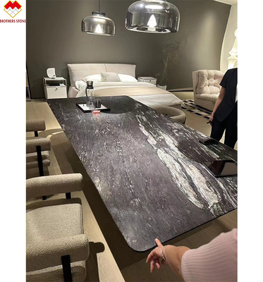 Componente Lavabo Polido Quartzite Negro Vanity Top para Design de Banheiro Final no Brasil