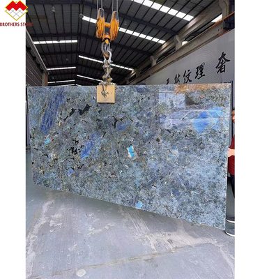 Big Slab Polished Shining Labradorite Blue Granite Countertop e Island Table Design