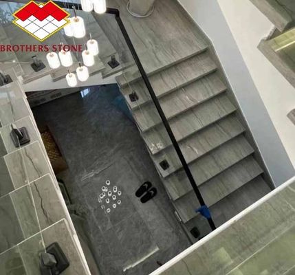 Painéis de parede de piso/placas de madeira cinzenta de grão de mármore para estilo personalizado