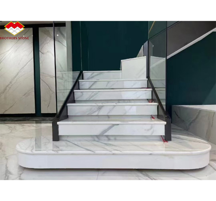 Mesa de jantar de cristal branco Nano Top Modern Big Slab Marble Look porcelana para degraus