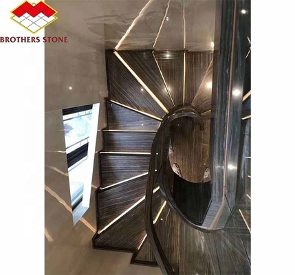 Pedra natural grande laje cortada ao tamanho laje de pedra afiada escadas de mármore modernas para villa interior