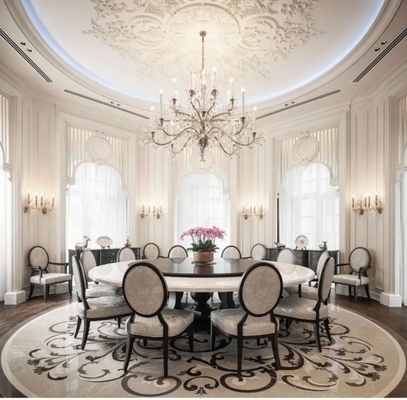 Moderno estilo do Oriente Médio Villa de luxo Ámbar bege e mármore branco Lavabo Design de interiores
