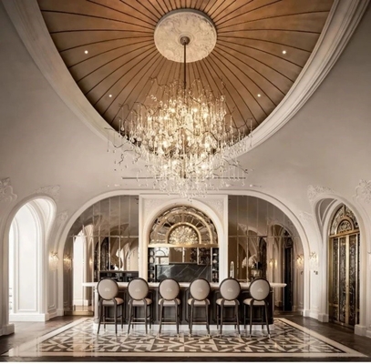 Moderno estilo do Oriente Médio Villa de luxo Ámbar bege e mármore branco Lavabo Design de interiores