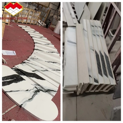 Componente de Lavabo Interior Escalinha Espiral de Pedra Sinterizada Não Deslizante com acabamento Matt / Honed