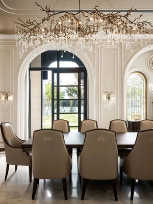 Moderno estilo do Oriente Médio Villa de luxo Ámbar bege e mármore branco Lavabo Design de interiores
