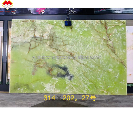 Placas de mármore de ônix verde natural perfeitas para revestimento de parede e balcões de ônix iluminados