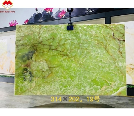 Placas de mármore de ônix verde natural perfeitas para revestimento de parede e balcões de ônix iluminados