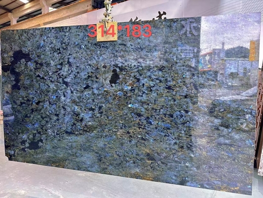 Big Slab Polished Shining Labradorite Blue Granite Countertop e Island Table Design