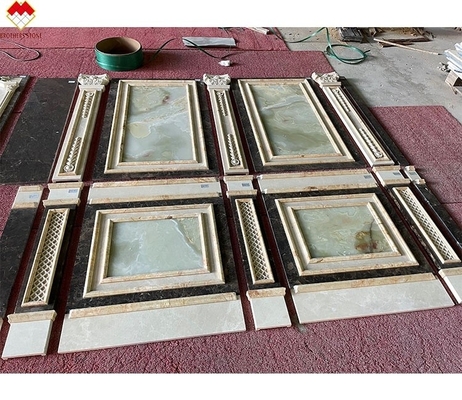 Polished Cream Beige Green Onyx Marble Wall Cladding Design moderno para o fundo da villa